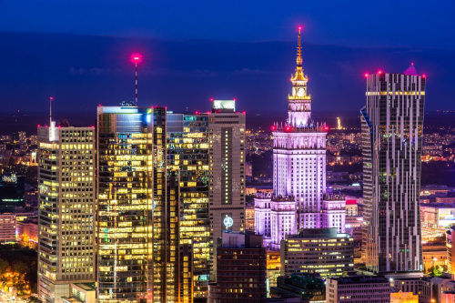 City Center with Palace of Culture and Science.