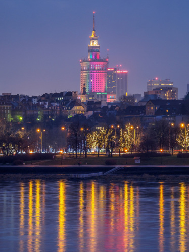 Warsaw by night.