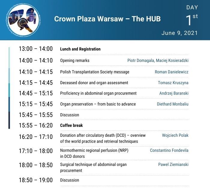 Programme - day 1st, March 24, 2021